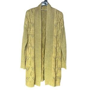 Soft Surroundings cardigan midi heavy sweater chunky pockets tan women’s medium